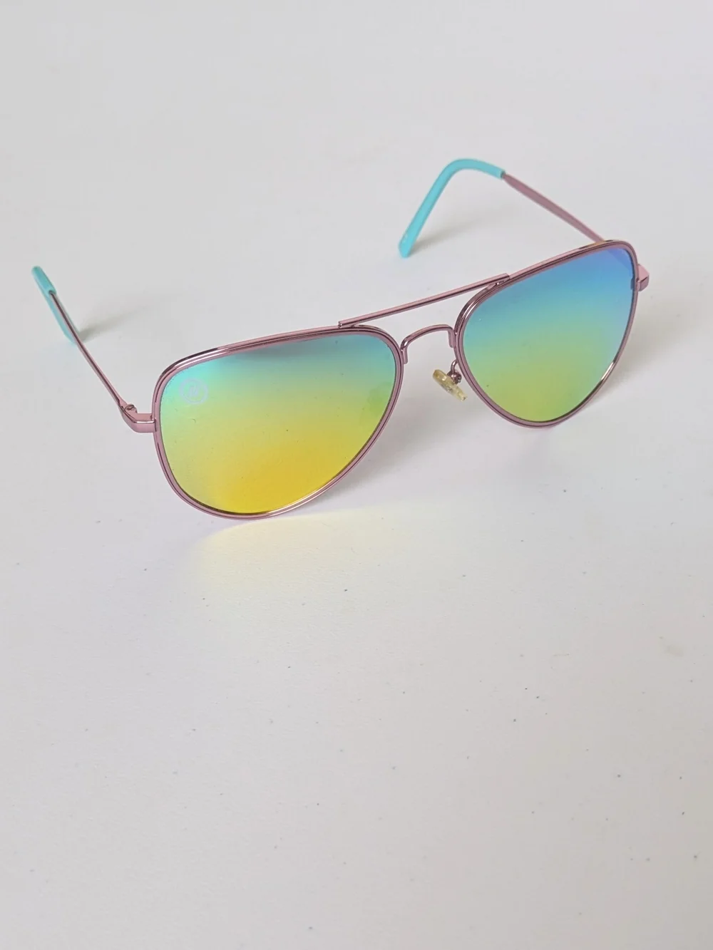 Blender's Aviator Sunglasses with Blue-Yellow Mirror Lenses